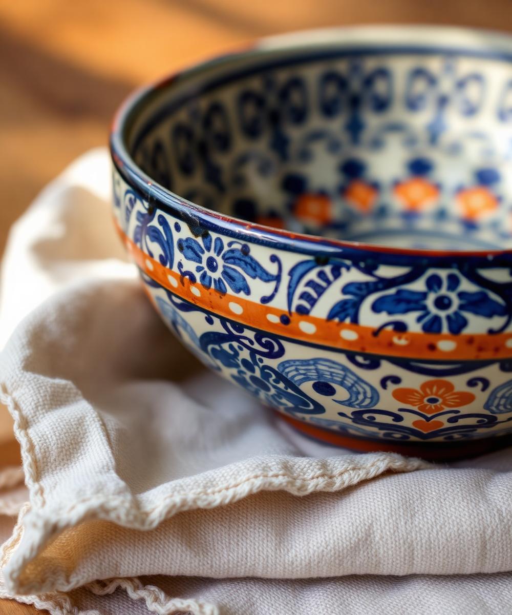 Hand-painted Spanish ceramic bowl